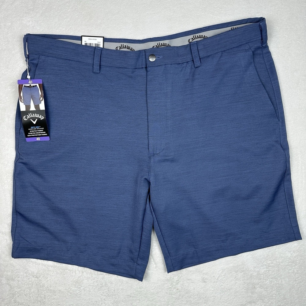 NWT Callaway Mens Lightweight Opti-Dri Performance Stretch Golf Short Blue Sz 40